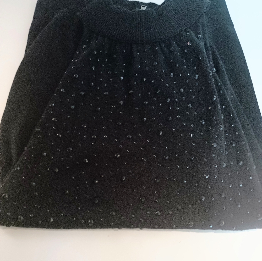 Kenneth Cole NY Black Beaded Sleeveless Mini Dress Size S/Petite